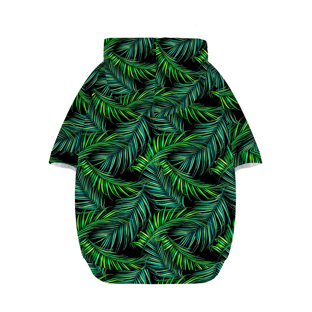 Night Tropical Palm Leaves Pattern Print Dog Zip Up Hoodie