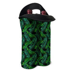 Night Tropical Palm Leaves Pattern Print Double Neoprene Wine Tote