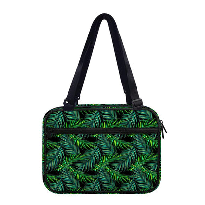 Night Tropical Palm Leaves Pattern Print Double Strap Bible Bag