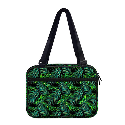 Night Tropical Palm Leaves Pattern Print Double Strap Bible Bag