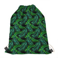 Night Tropical Palm Leaves Pattern Print Drawstring Bag