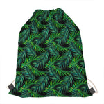 Night Tropical Palm Leaves Pattern Print Drawstring Bag
