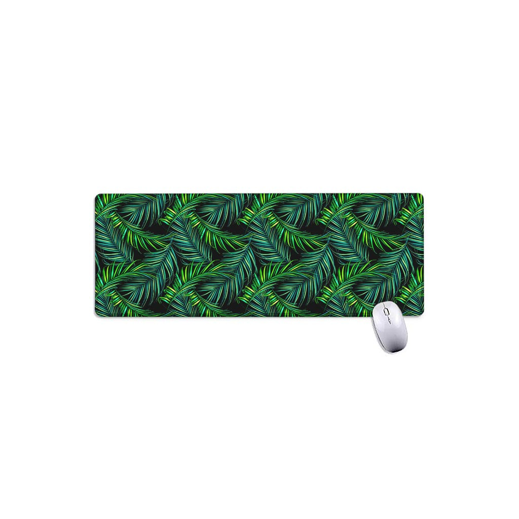 Night Tropical Palm Leaves Pattern Print Extended Mouse Pad