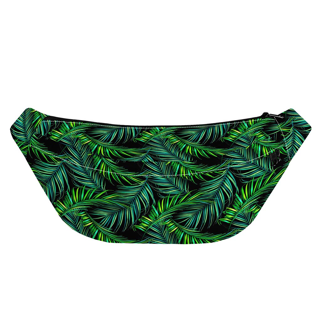Night Tropical Palm Leaves Pattern Print Fanny Pack