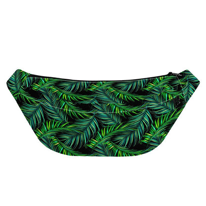 Night Tropical Palm Leaves Pattern Print Fanny Pack