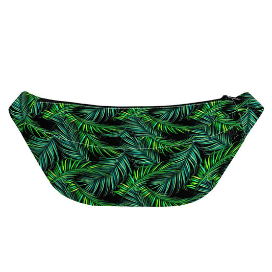 Night Tropical Palm Leaves Pattern Print Fanny Pack
