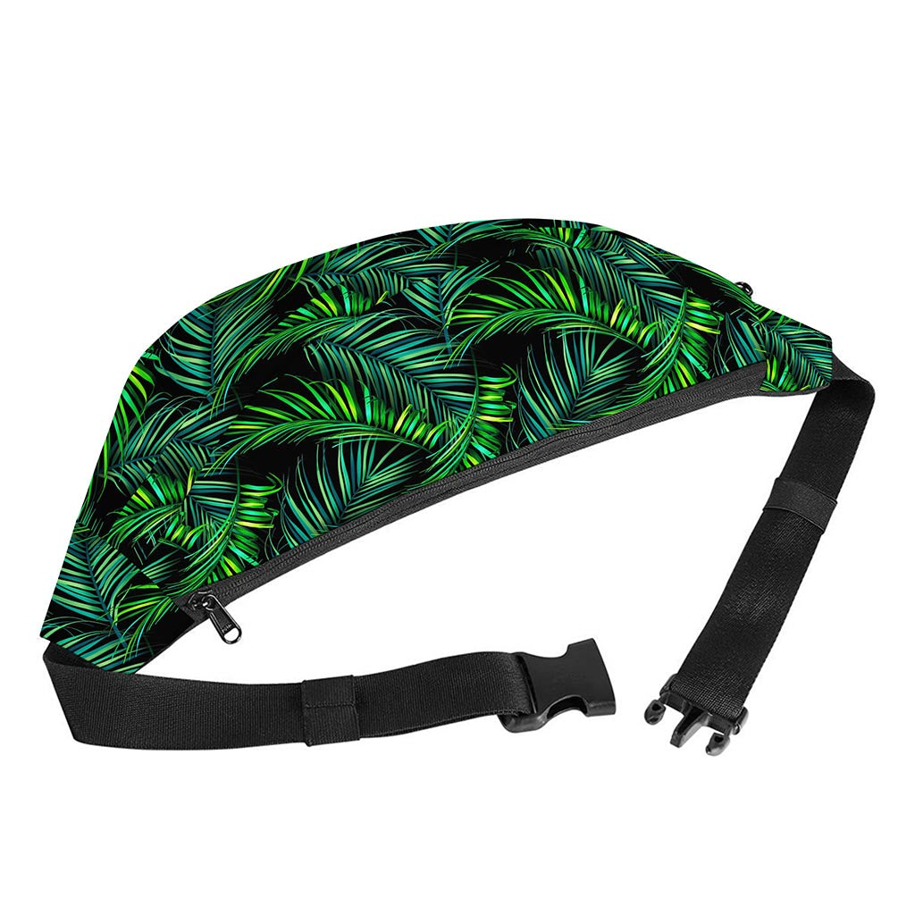 Night Tropical Palm Leaves Pattern Print Fanny Pack