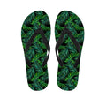 Night Tropical Palm Leaves Pattern Print Flip Flops