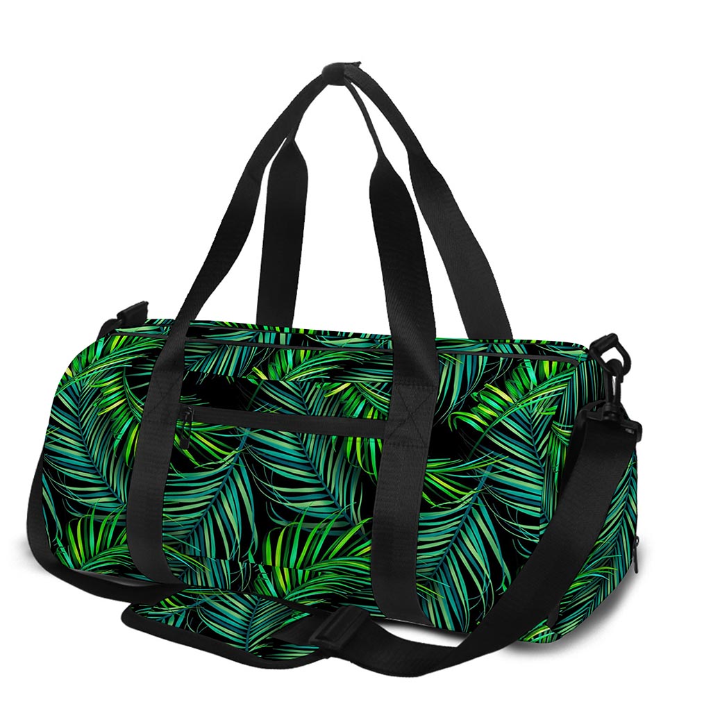 Night Tropical Palm Leaves Pattern Print Gym Bag