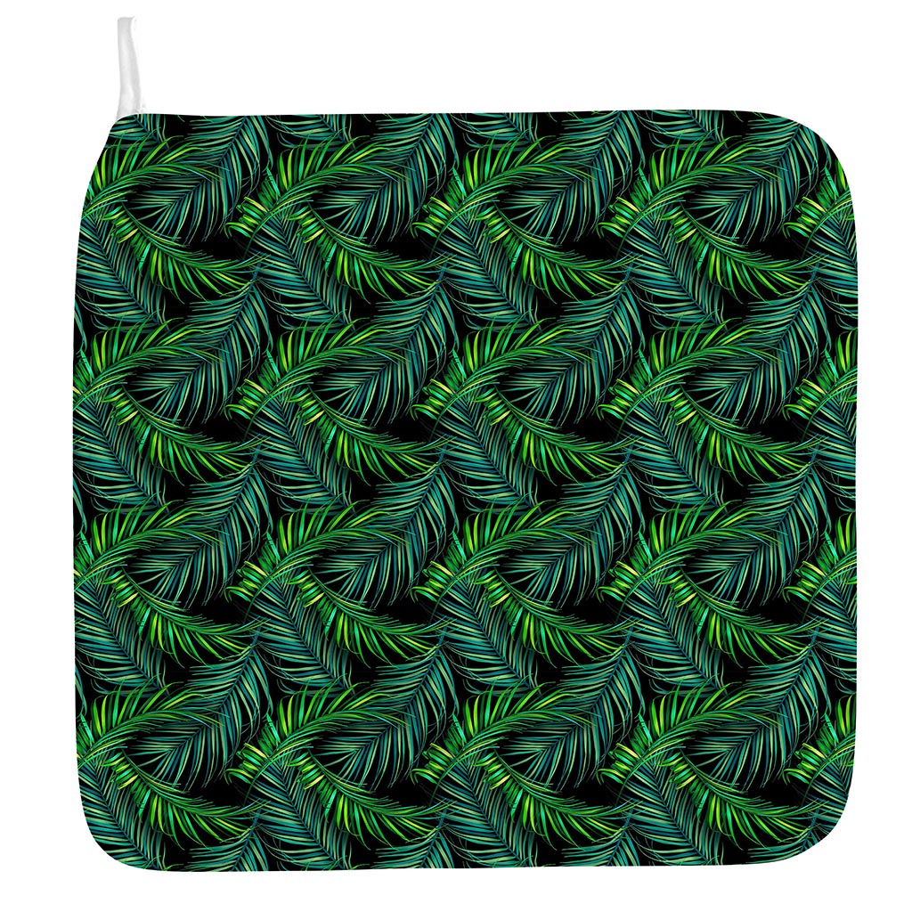 Night Tropical Palm Leaves Pattern Print Hand Towel
