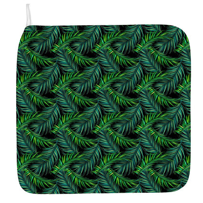 Night Tropical Palm Leaves Pattern Print Hand Towel