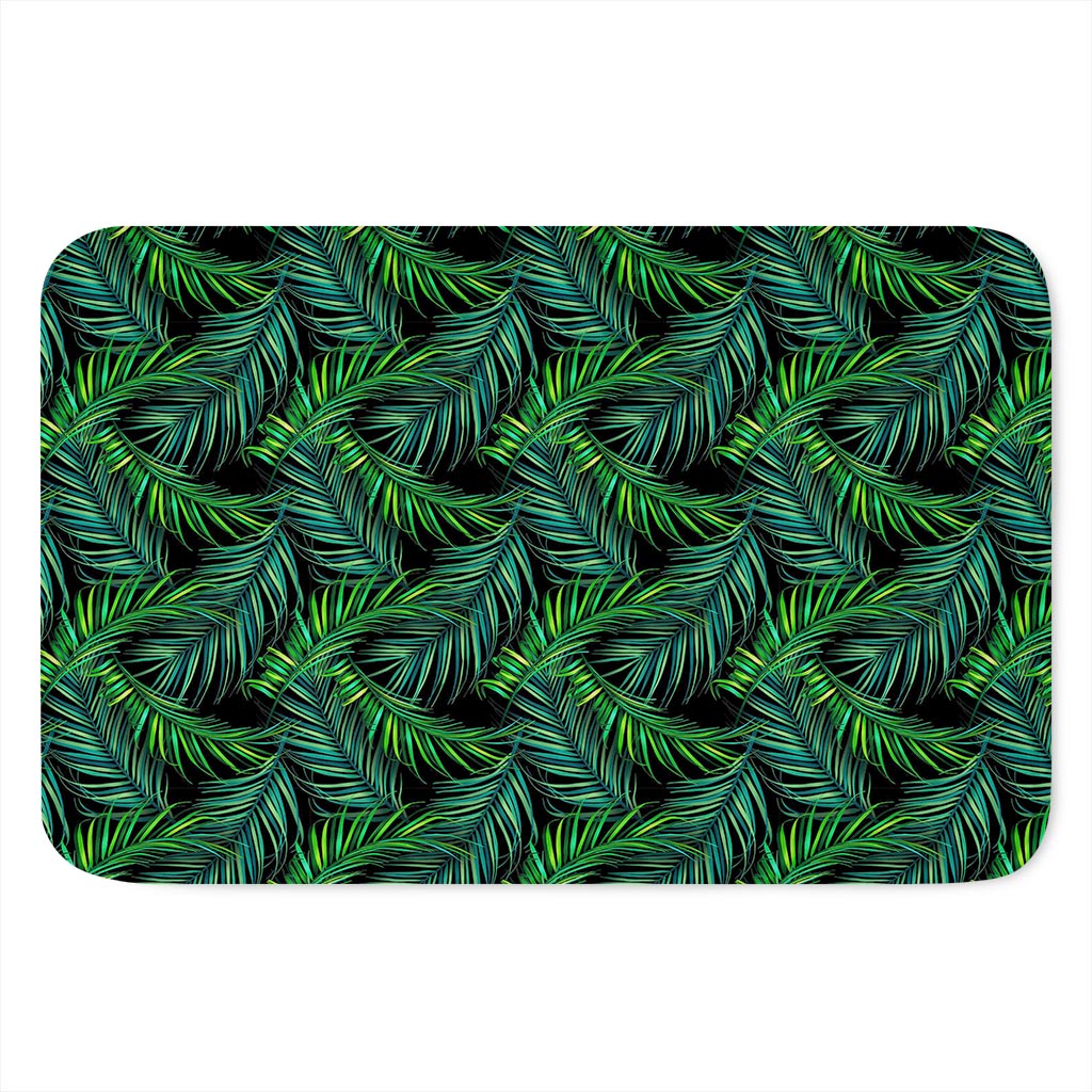 Night Tropical Palm Leaves Pattern Print Indoor Door Mat