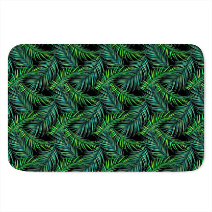Night Tropical Palm Leaves Pattern Print Indoor Door Mat