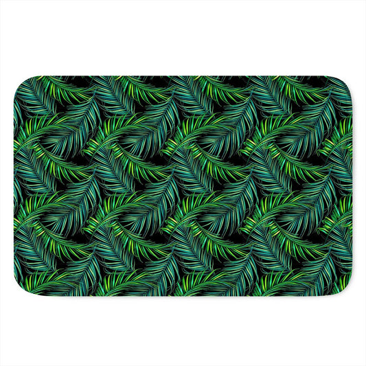Night Tropical Palm Leaves Pattern Print Indoor Door Mat