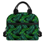 Night Tropical Palm Leaves Pattern Print Insulated Lunch Bag