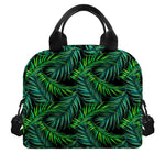 Night Tropical Palm Leaves Pattern Print Insulated Lunch Bag