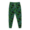 Night Tropical Palm Leaves Pattern Print Jogger Pants