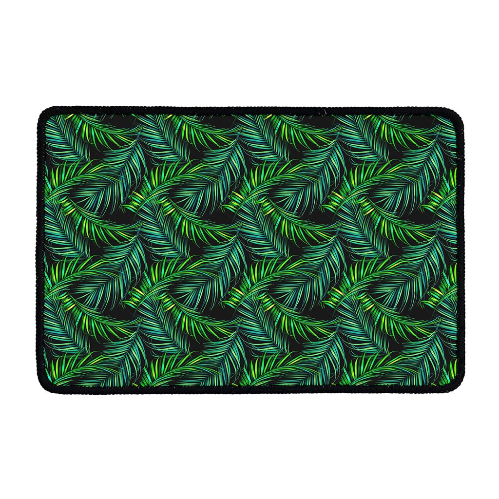 Night Tropical Palm Leaves Pattern Print Kitchen Mat