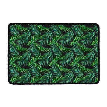 Night Tropical Palm Leaves Pattern Print Kitchen Mat