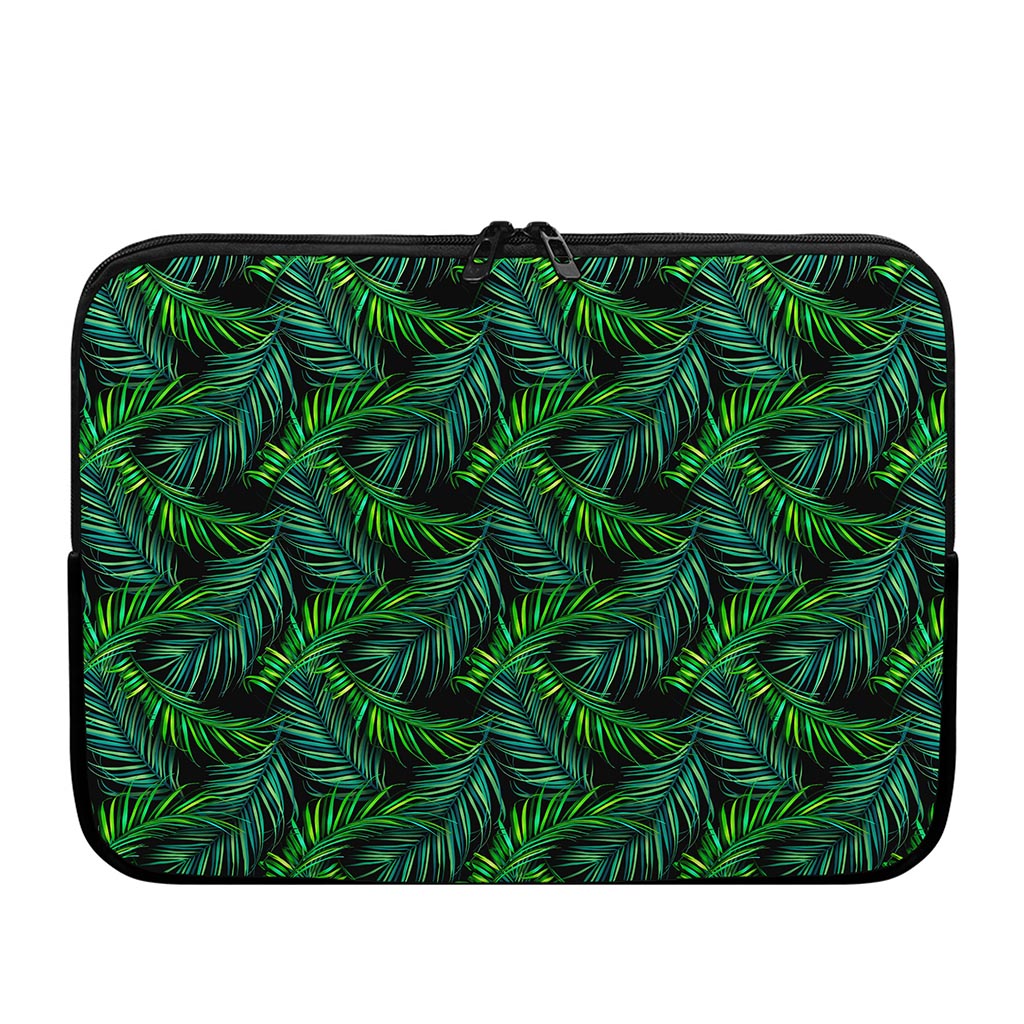 Night Tropical Palm Leaves Pattern Print Laptop Sleeve