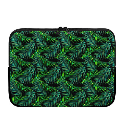 Night Tropical Palm Leaves Pattern Print Laptop Sleeve