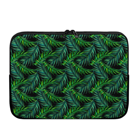 Night Tropical Palm Leaves Pattern Print Laptop Sleeve