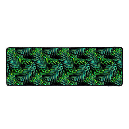 Night Tropical Palm Leaves Pattern Print Long Kitchen Mat