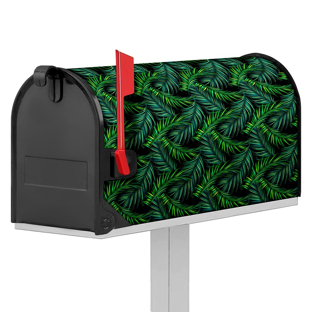 Night Tropical Palm Leaves Pattern Print Mailbox Cover