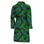 Night Tropical Palm Leaves Pattern Print Men's Bathrobe