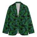 Night Tropical Palm Leaves Pattern Print Men's Blazer