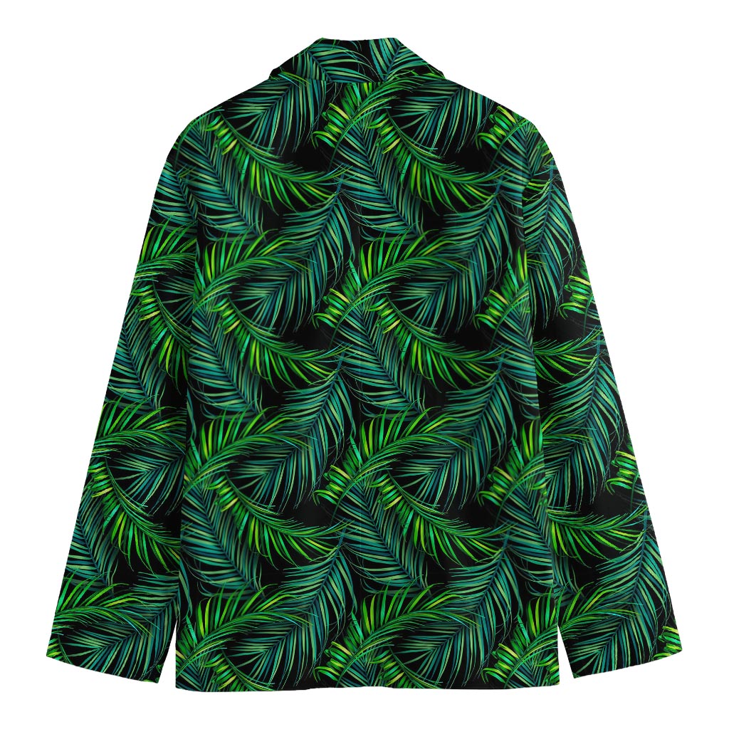 Night Tropical Palm Leaves Pattern Print Men's Blazer