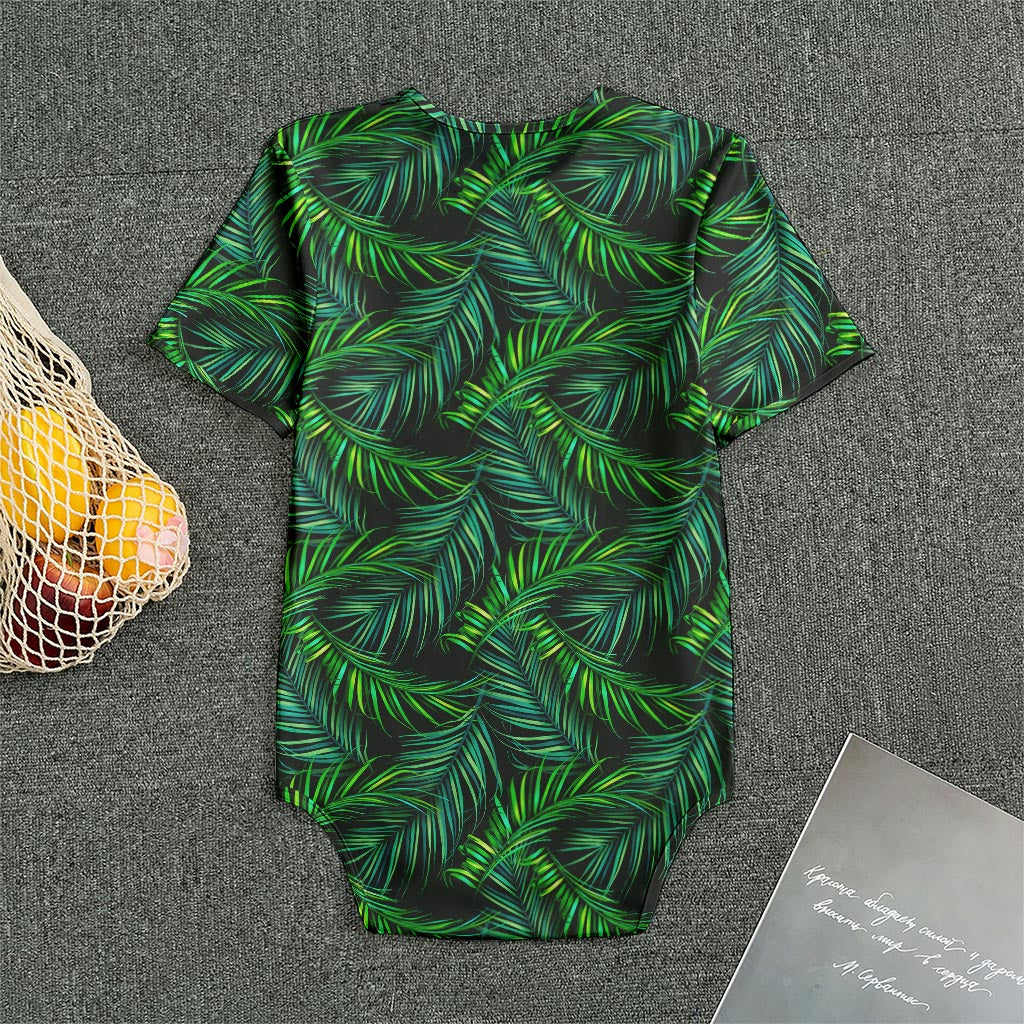 Night Tropical Palm Leaves Pattern Print Men's Bodysuit