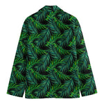Night Tropical Palm Leaves Pattern Print Men's Cotton Blazer