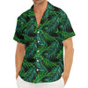 Night Tropical Palm Leaves Pattern Print Men's Deep V-Neck Shirt