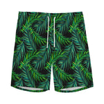Night Tropical Palm Leaves Pattern Print Men's Sports Shorts