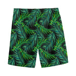 Night Tropical Palm Leaves Pattern Print Men's Sports Shorts