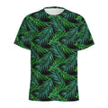 Night Tropical Palm Leaves Pattern Print Men's Athletic T-Shirt