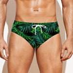 Night Tropical Palm Leaves Pattern Print Men's Swim Briefs