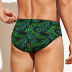 Night Tropical Palm Leaves Pattern Print Men's Swim Briefs