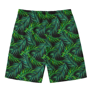 Night Tropical Palm Leaves Pattern Print Men's Swim Trunks