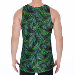 Night Tropical Palm Leaves Pattern Print Men's Velvet Tank Top