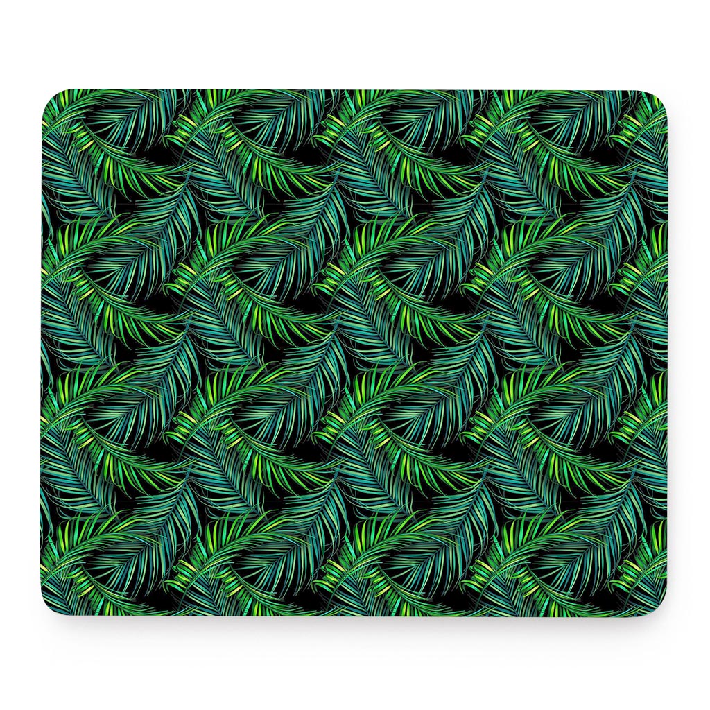 Night Tropical Palm Leaves Pattern Print Mouse Pad