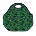 Night Tropical Palm Leaves Pattern Print Neoprene Lunch Bag