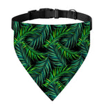 Night Tropical Palm Leaves Pattern Print Over The Collar Dog Bandana