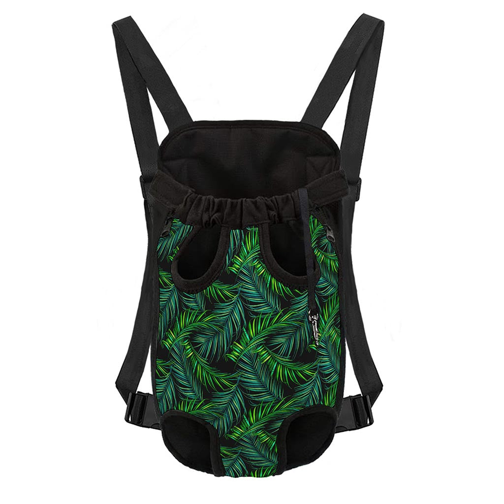 Night Tropical Palm Leaves Pattern Print Pet Carrier Backpack