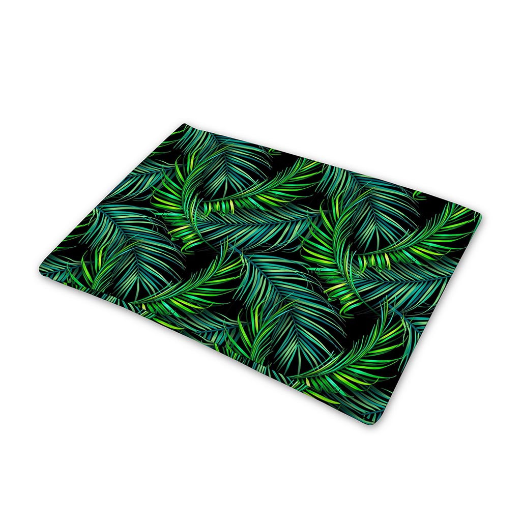 Night Tropical Palm Leaves Pattern Print Pet Cooling Mat Cover