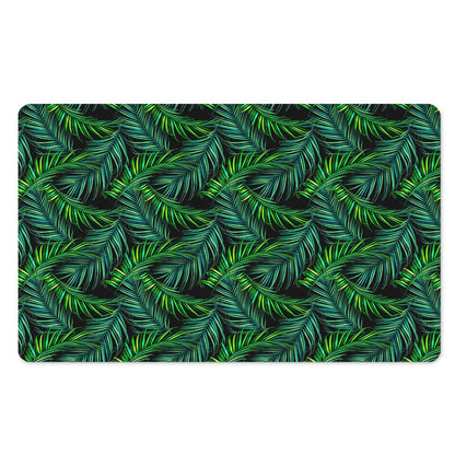 Night Tropical Palm Leaves Pattern Print Polyester Doormat
