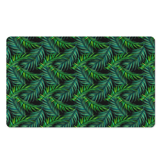 Night Tropical Palm Leaves Pattern Print Polyester Doormat