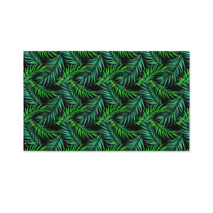 Night Tropical Palm Leaves Pattern Print Polyester Flag