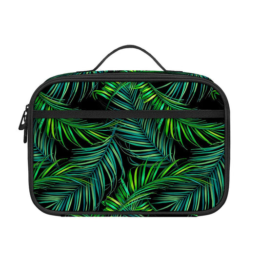 Night Tropical Palm Leaves Pattern Print Portable Lunch Bag